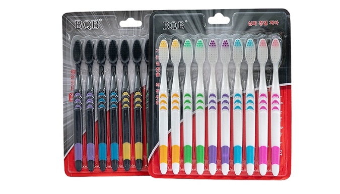 10-Pack of Toothbrushes - 2 Colours