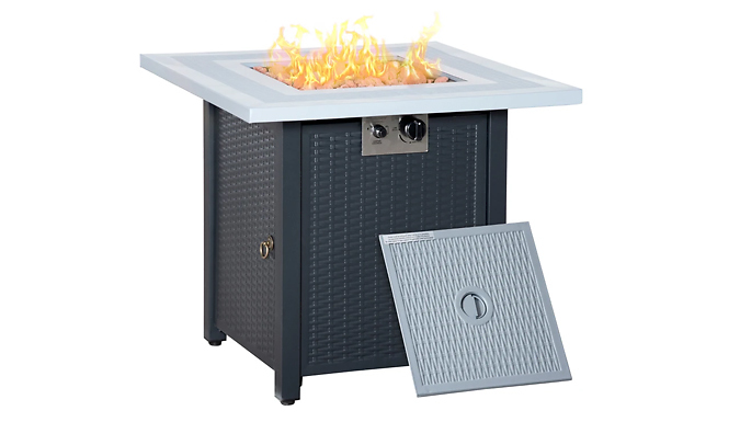 OutSunny Rattan-Effect Gas Fire Pit Table Deal Price £189.99