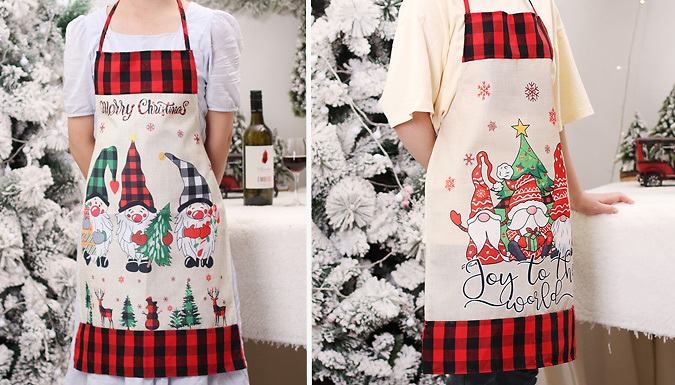 2-Pack Adult Christmas Aprons from Go Groopie