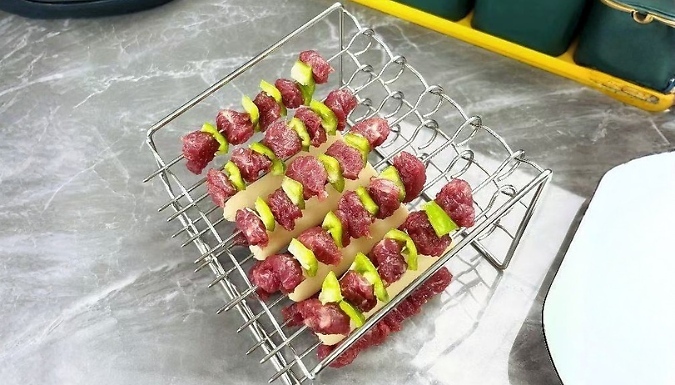 3-Pack Stainless Steel Air Fryer Skewer Rack