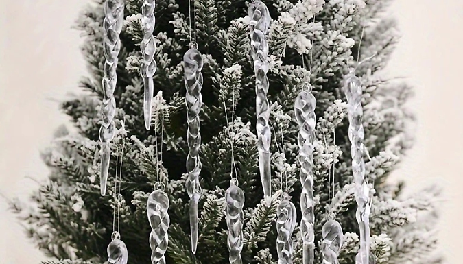 12 or 24-Pack of Icicle Christmas Tree Decorations