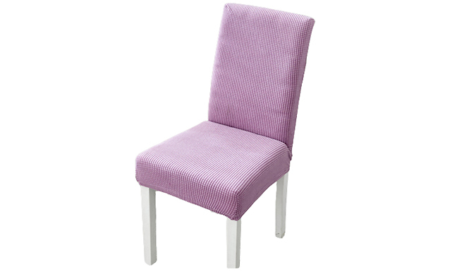 2 to 8 Pack of Thickened Polar Fleece Check Chair Covers - 4 Colours