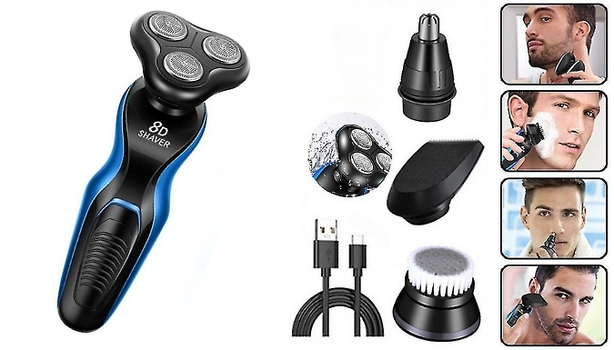 4-in-1 USB Rechargeable Electric Shaver Set