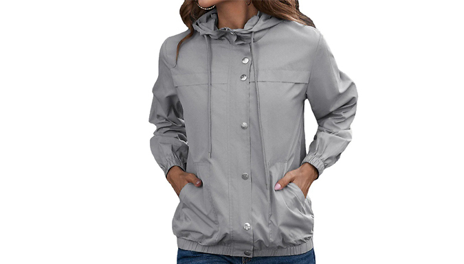 Women's Waterproof Hooded Windbreaker Jacket - 5 Colours & 5 Sizes
