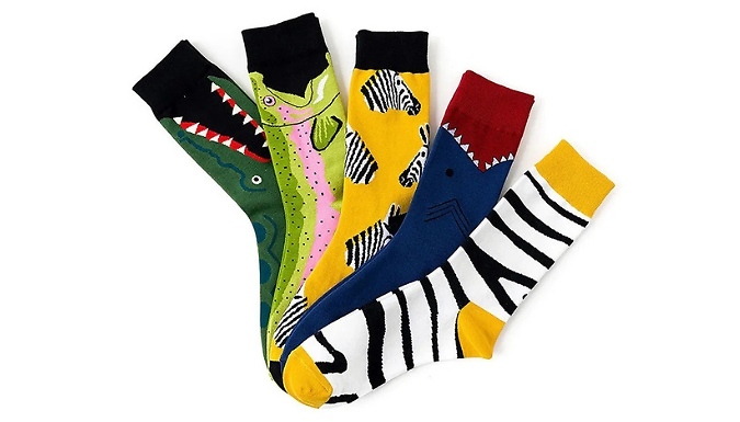 5-Pairs Unisex Funky Pattern Socks