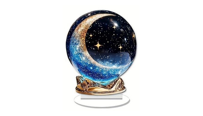 2D Acrylic Crystal Ball Decoration - 2 Designs