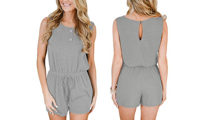 Short-Sleeve Casual Soft Playsuit – 5 Colours & 4 Sizes Deal Price £10.99