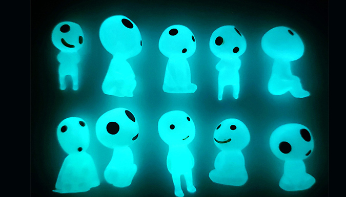 10 Cute Luminous Mini Alien Garden Figures - 2 Colours