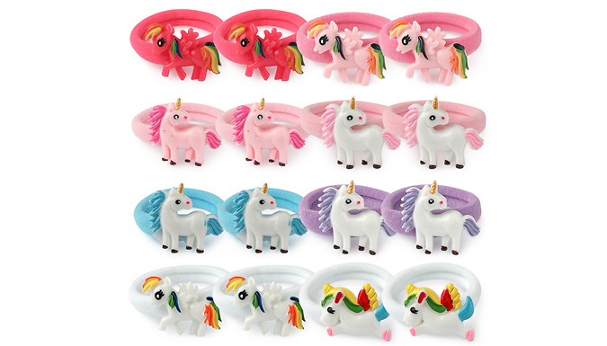 8-Piece Unicorn Charm Hair Band Set