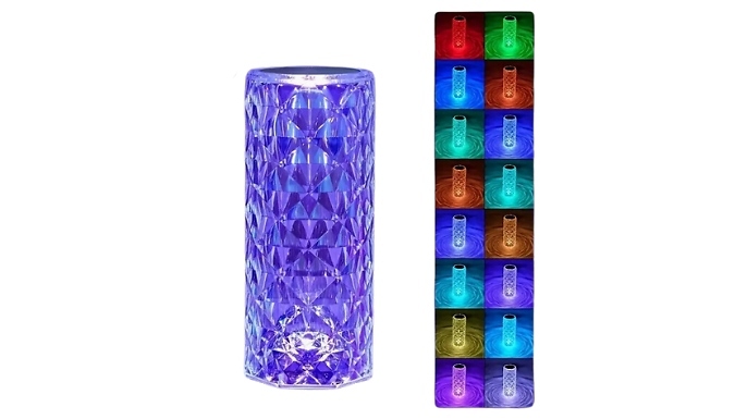 16 Colour-Changing Rose Crystal Lamp! - Touch & Remote Controlled