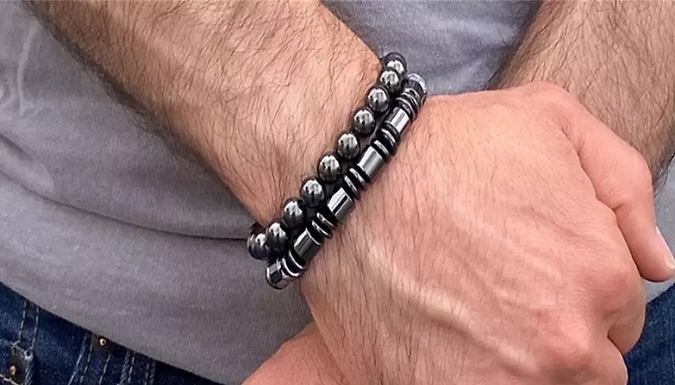 1 or 2 Magnetic Haematite-Colour Bracelets - 4 Designs