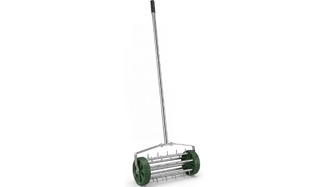 Steel Spike Portable Rolling Grass Garden Aerator
