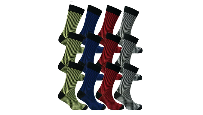12 Pairs Of Men's Cotton Rich Socks - 3 Designs