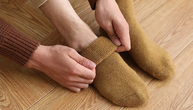 5-Pairs of Thickened Fleece-Lined Warm Socks - 8 Colours