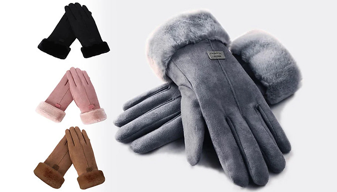 Faux Leather Touchscreen Lined Winter Gloves - 7 Colours