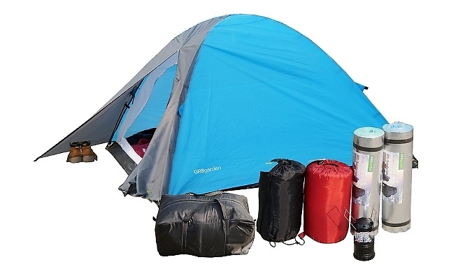 6-Piece Camping Starter Set with 4-Person Tent!