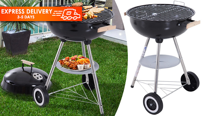 Outsunny 19 Portable Charcoal Barbecue Grill with Wheels