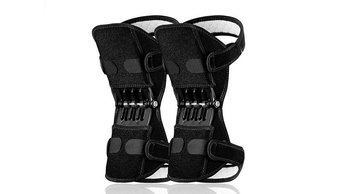 Pair of Joint-Support Knee Protectors With Metal Hinge