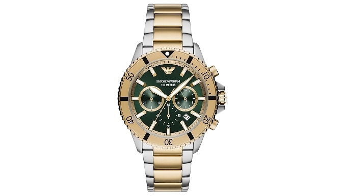 Men's Emporio Armani Two-Tone Chronograph Watch