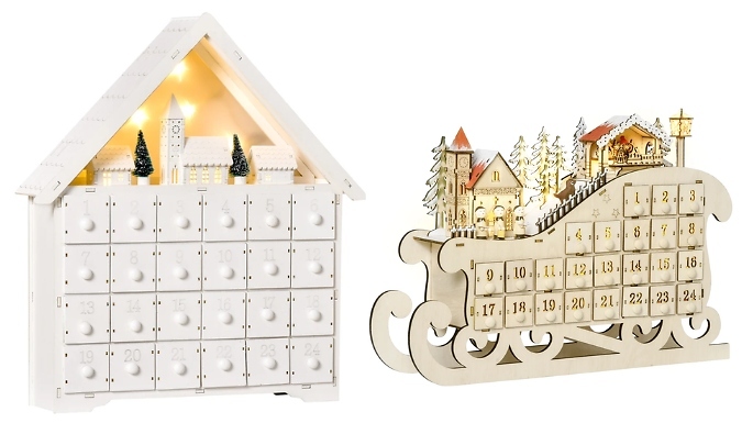 HOMCOM 24 Drawer Christmas Advent Calendar - 2 Designs