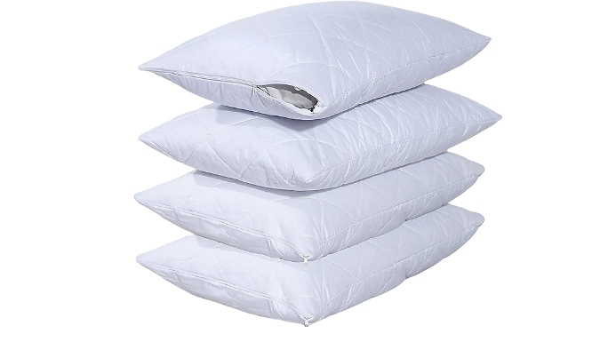 4-Pack of Cotton Pillow Protectors - 2 Options