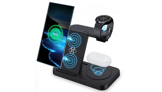3-in-1 Wireless Charging Station Dock - Apple or Samsung Compatible!