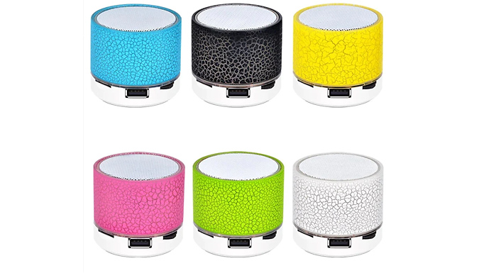 Crackle LED Light Mini Wireless Speaker - 6 Colours!