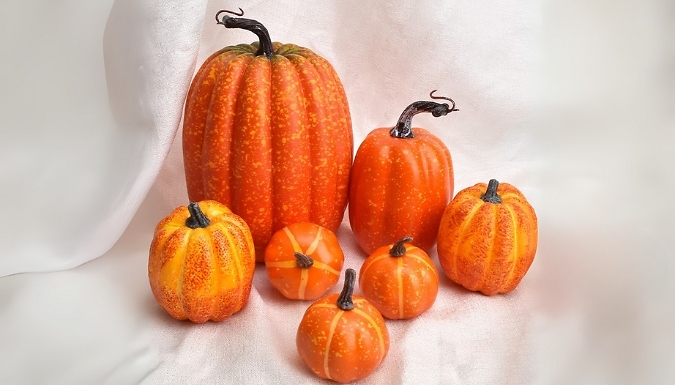 7-Pack of Foam Pumpkin Decorations - 2 Colours!