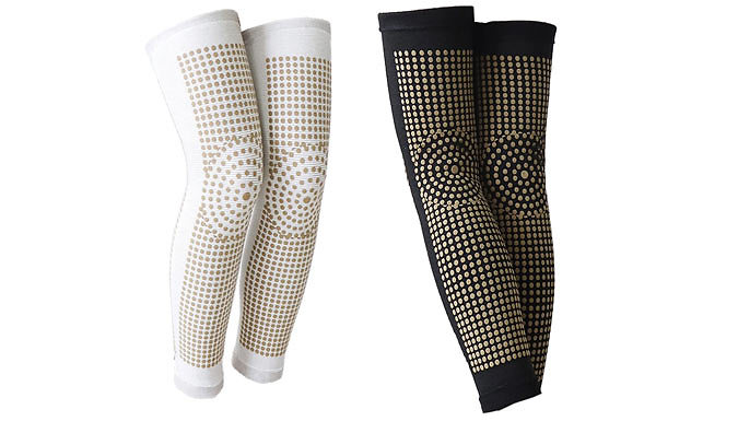 Pair of Self-Heating Leg Warmers with Knee Pads - 2 Colours & 4 Sizes