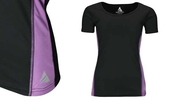 Women's Contrast Breathable Sports T-Shirt - 3 Colours & 3 Sizes