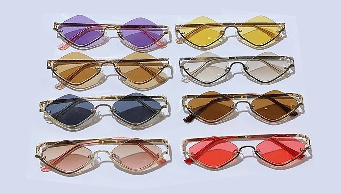 Diamond-Shaped Metal Fashion Sunglasses - 8 Colours!