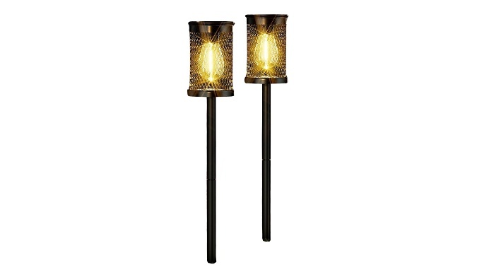 Outdoor Filament Bulb Solar Ground Lights - 1 or 2 Pack!