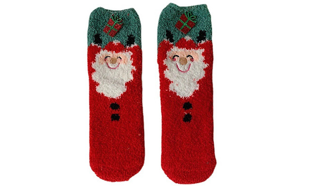 3-Pair Christmas Fleece Socks Gift Box - 3 Options