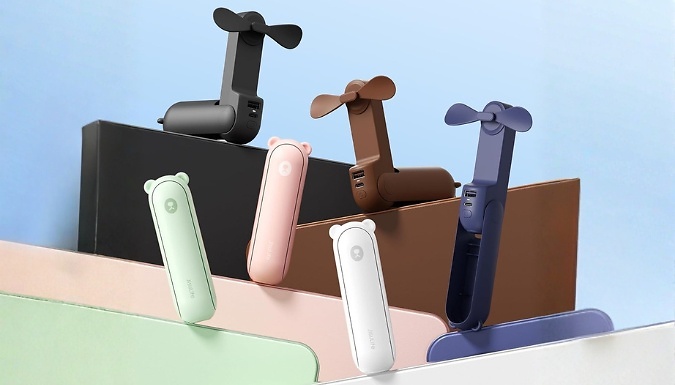 Image of 3-in-1 Handheld Fan, Power Bank & Torch - 6 Colours!