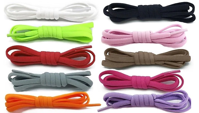 1, 2, 3 or 4-Pairs of Magnetic No-Tie Shoelaces - 10 Colours