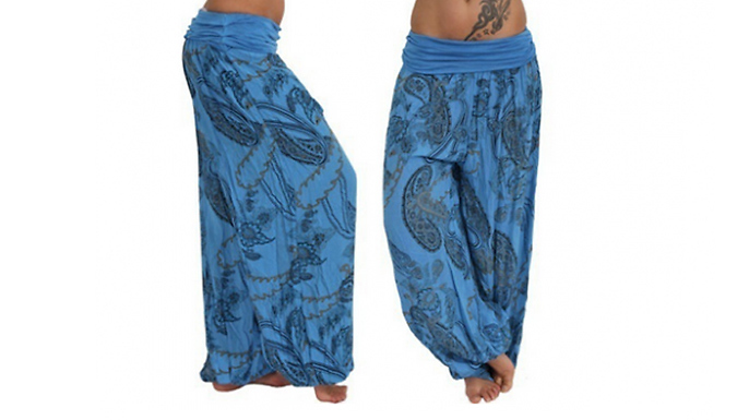 Paisley Print Wide Leg Hareem Trousers - 7 Colours & 5 Sizes