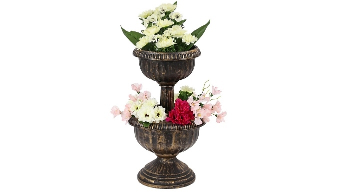 2-Tier Bronze Antique Garden Planter