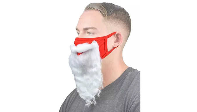 2 or 4-Pack of Santa Beard Christmas Face Coverings