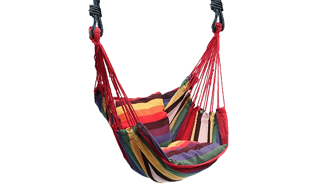 Hanging Rope Swing Chair with Pillows - 2 Colours