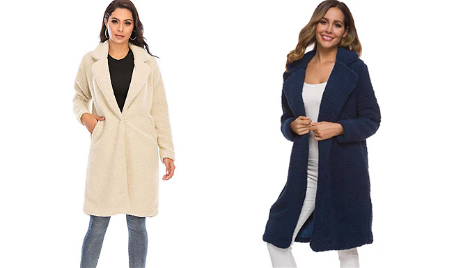 Women's Winter Mid-Length Teddy Coat - 6 Colours and 4 Sizes from Go Groopie IE