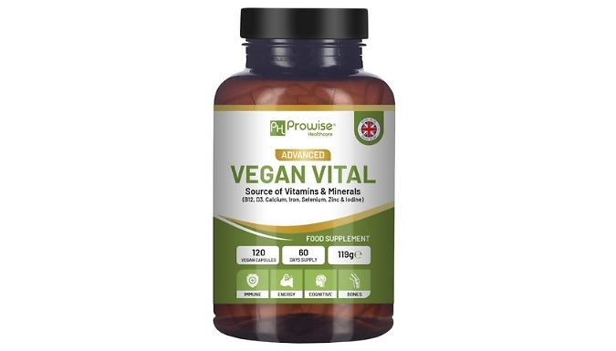 8-in-1 Vegan Vital Complex - B12, D3, Calcium, Iron & More!