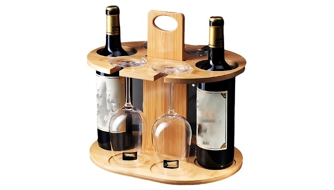 Bamboo Hanging Wine Glass Rack