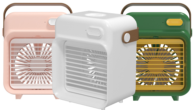 Desktop Cooling Fan With Spray Humidifier - 2 Designs & 3 Colours