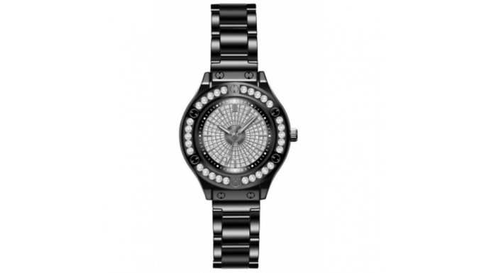 Luxury Quartz Crystal Bezel Watch - 2 Colours