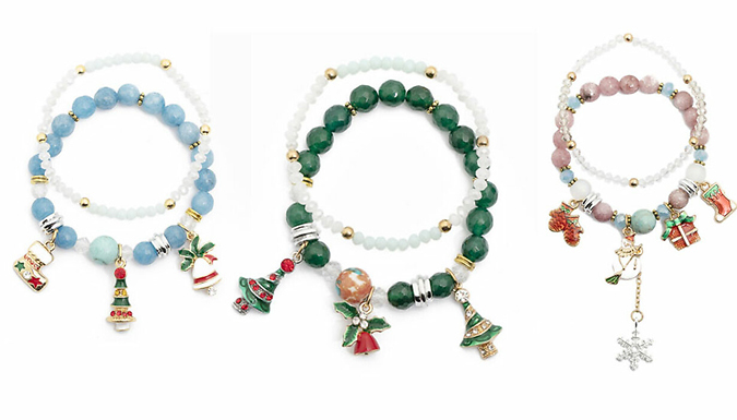 Christmas Charm Pendant Bracelet - 3 Colours