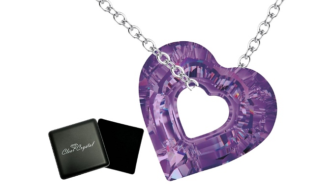 Love Heart Necklace Made with Swarovski Crystal