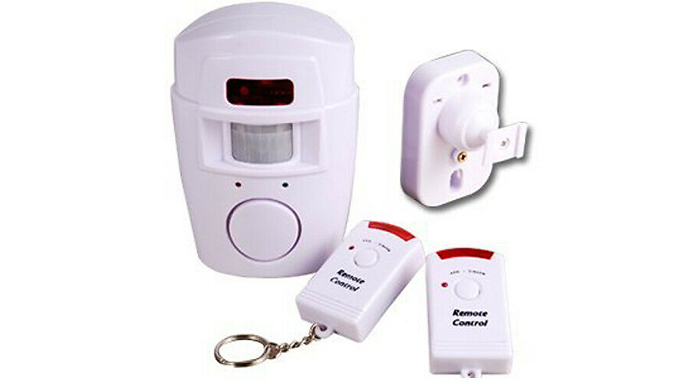 Wall-Mounted Motion Sensor Alarm with 2x Remote Controls Deal Price £6.99