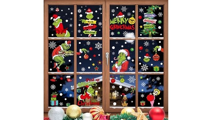 grinch christmas window decoration