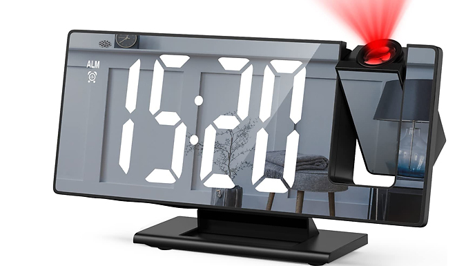 LED Mirror Screen Projection Alarm Clock