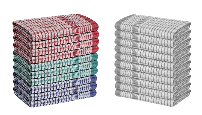 10 or 20-Pack of Wonder Dry Tea Towels - 6 Colours!
